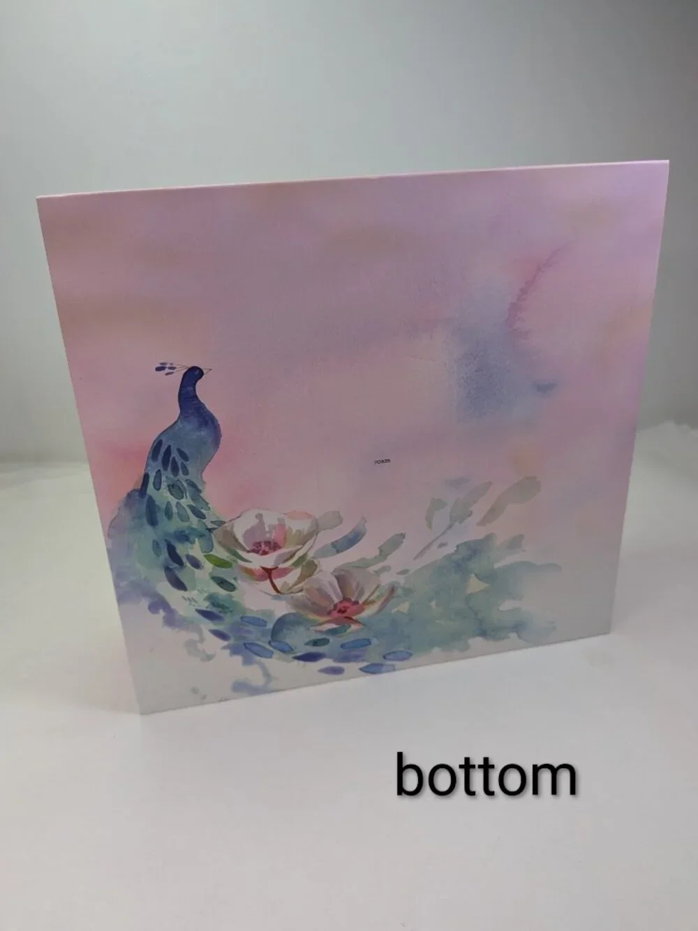 Nesting Decorative Gift Boxes Peacock Floral Watercolor Gold Foil Set of 2